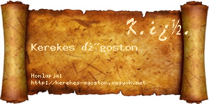 Kerekes Ágoston névjegykártya